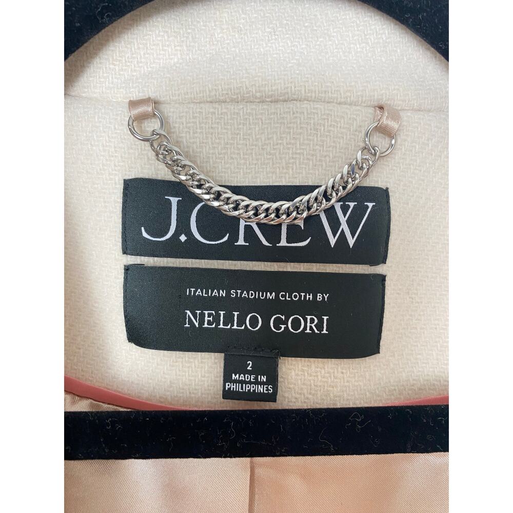 J CREW COAT 2 IVORY VILLA WOOL ITALIAN STADIUM CLOTH NELLO GORI PALE BONE CLASSY - Picture 7 of 16